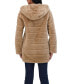 Фото #2 товара Women's Hooded Grooved Faux Fur Coat