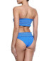 Фото #2 товара Tory Burch 285822 Costa Smocked Hipster Bikini Bottoms, Size Medium - Blue