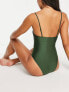 Public Desire ring detail high leg swimsuit in cyprus green