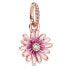 Woman's charm link Pandora PINK DAISY FLOWER