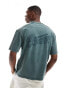 Pull&Bear boxy STWD embroidered t-shirt in washed green