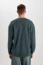 Comfort Fit Bisiklet Yaka Baskılı Sweatshirt B4754ax24sp