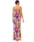 Фото #2 товара Petite Floral Ruffle-Front Long Dress