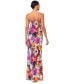 Petite Floral Ruffle-Front Long Dress