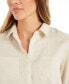 Фото #3 товара Petite 100% Linen Button-Front Shirt, Created for Macy's