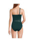 Women's Chlorine Resistant Smoothing Control Mesh High Leg One Shoulder One Piece Swimsuit