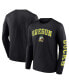 Men's Black Oregon Ducks Distressed Arch Over Logo Long Sleeve T-shirt M - фото #1