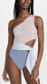 Фото #2 товара Beach Riot Women's Carlie One Piece Swimsuit Off White Blue Size L 303954