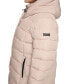 ფოტო #3 პროდუქტის Women's Plus Size Bibbed Hooded Puffer Coat