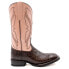 Ferrini Kai Embroidery Square Toe Cowboy Womens Brown, Pink Casual Boots 92593