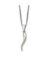 ფოტო #1 პროდუქტის Polished Italian Horn Pendant on a Cable Chain Necklace