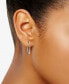 ფოტო #3 პროდუქტის Cubic Zirconia Medium Hoop Earrings, 1.5", Created for Macy's