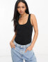 ASOS DESIGN scoop neck ribbed bodysuit in black