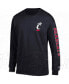 Men's Black Cincinnati Bearcats Team Stack Long Sleeve T-shirt