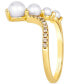 Vanilla Pearls (3-6mm) & Nude Diamond (1/6 ct. t.w.) V Ring in 14k Gold