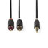 Фото #1 товара Nedis Stereo-Audiokabel| 3.5 mm Stecker| 2x RCA| Vergoldet| 2.00 m| Rund| - Cable - Audio/Multimedia
