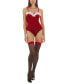 Фото #1 товара Эротическое белье MEMOI женское боди из бархата с праздничным узором "Скарлетт"