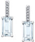 ფოტო #3 პროდუქტის Aquamarine (2-3/4 ct. t.w.) & Diamond (1/20 ct. t.w.) Stud Earrings in Sterling Silver