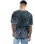 Фото #8 товара ASOS DESIGN relaxed v-neck t-shirt in leopard print with front chest print