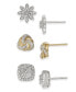 ფოტო #3 პროდუქტის 3-Pc. Diamond Stud Earrings Set (1/4 ct. t.w.) in Sterling Silver & 14k Gold-Plate