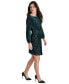 ფოტო #3 პროდუქტის Women's Boat-Neck Twist-Front Long-Sleeve Dress