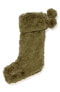 Make Merry 284104 Textured Faux Fur Stocking In Olive Extract