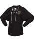 Фото #2 товара Women's Black Vegas Golden Knights Jersey Lace-Up V-Neck Long Sleeve Hoodie T-shirt