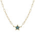 ფოტო #1 პროდუქტის London Blue Topaz Star Cluster Pendant Necklace (1/4 ct. t.w.) in 14k Gold-Plated Sterling Silver, 16" + 2" extender