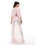 ASOS DESIGN open back sheer skirt with bodysuit maxi dress in pink Розовый, S - EU 36-38 - фото #2