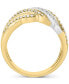 ფოტო #4 პროდუქტის EFFY® Diamond Multi-Row Swirl Ring (3/8 ct. t.w.) in 14k Two-Tone Gold