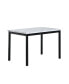 Noyes Metal Dining Table with Laminated Faux Marble Top, Off-white