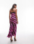 Фото #2 товара Topshop pink lace maxi fishtail slip dress in animal print