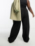 Noisy May Curve drawstring wide leg trousers in black