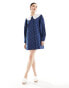 Фото #4 товара Sister Jane heart embellished collar mini dress in denim co-ord