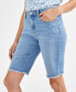 Фото #3 товара Women's Mid-Rise Raw-Edge Bermuda Jean Shorts, Created for Macy's