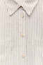 Striped linen blend shirt with metallic thread