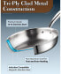 Фото #5 товара Tri-Ply Clad Stainless Steel Sauce Pan with Lid, 3 Quart, Silver