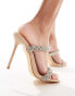 Фото #3 товара Truffle Collection bridal high heel embellished mules sandals in beige