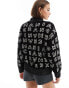 Armani Exchange all over print high neck jumper in black Schwarz/elfenbeinweißes Muster, XL - фото #3