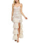 Фото #3 товара Juniors' All Over Sequin Tiered Mesh Gown Dress, Created for Macy's