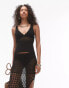 Фото #1 товара Topshop knitted stitchy co-ord vest in black