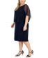Фото #3 товара Plus Size Round-Neck Mesh Cape Overlay Dress