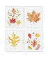Фото #1 товара Fall Foliage Unframed Linen Paper Wall Art Set of 4 Artisms 8 x 10 inches