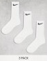 Фото #1 товара Nike Training Everyday Lightweight 3 pack crew socks in white