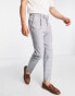 ASOS DESIGN tapered smart trousers in grey window pane check