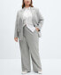 Фото #5 товара Women's Pinstripe Suit Blazer