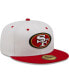 Фото #2 товара Men's White and Scarlet San Francisco 49ers Flipside 59FIFTY Fitted Hat
