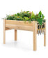 Фото #1 товара 48'' Wood Raised Garden Bed w/Tool Hook Elevated Planter Stand w/Funnel Design