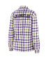 ფოტო #5 პროდუქტის Women's Oatmeal, Purple Los Angeles Lakers Plaid Button-Up Shirt Jacket