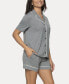 ფოტო #3 პროდუქტის Women's Jessie 2 Pc. Pajama Short Set